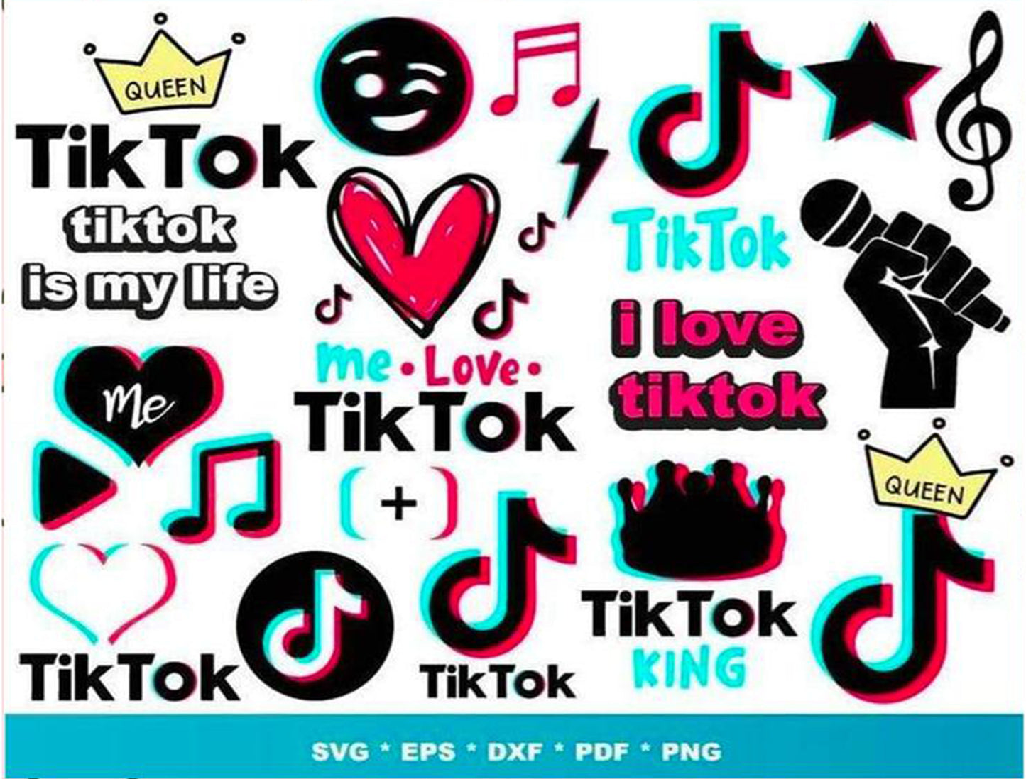 TikTok Bundle svg,1000+ files TikTok svg eps png, for Cricut, Silhouette, digital, file cut