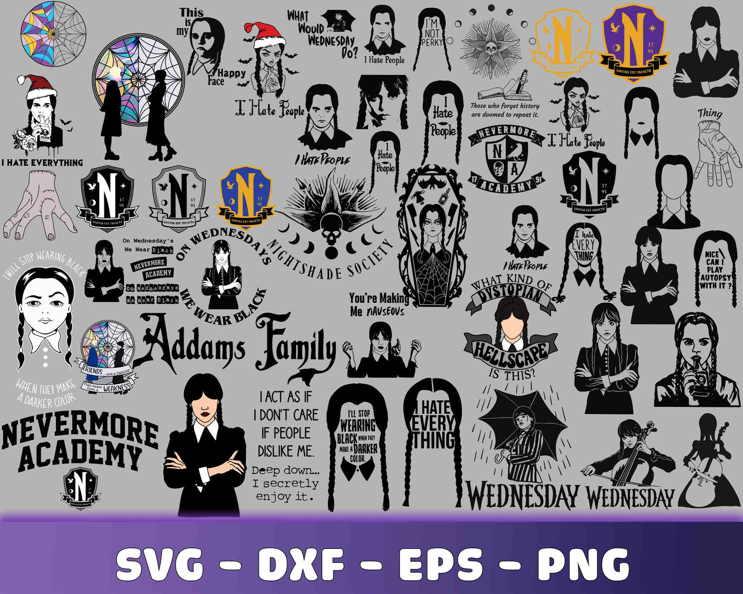 170+ file Wednesday Addams bundle SVG , Wednesday Addams SVG DXF EPS PNG, for Cricut, Silhouette, digital, file cut