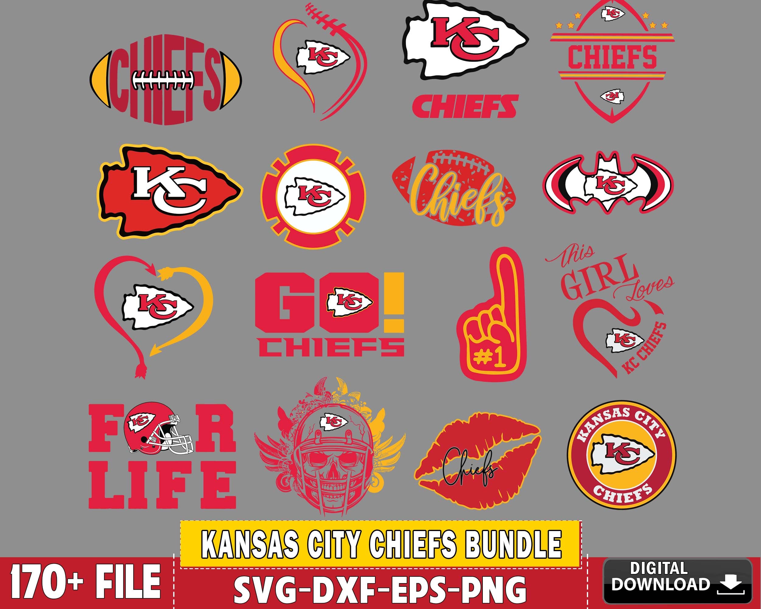 70 Kansas City Chiefs Football Svg Bundle - free svg files for cricut