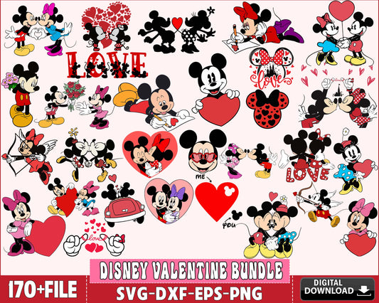 Disney Valentine's day SVG bundle , 170+ file Disney Valentine's day bundle SVG , Valentine day SVG bundle , Silhouette, Digital download , Instant Download
