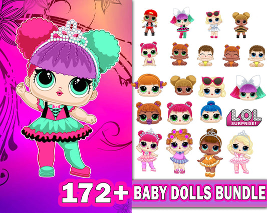 Lol dolls svg,172+ file lol dolls bundle  svg eps dxf png, bundle lol dolls for Cricut, Silhouette, digital, file cut