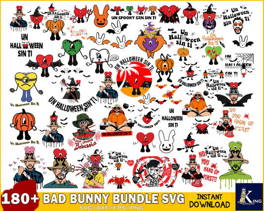 180+ file bad bunny halloween bundle svg, Un Halloween sin Ti  SVG, Mega Bundle Un Halloween sin Ti svg dxf eps png, for Cricut, Silhouette, digital, file cut