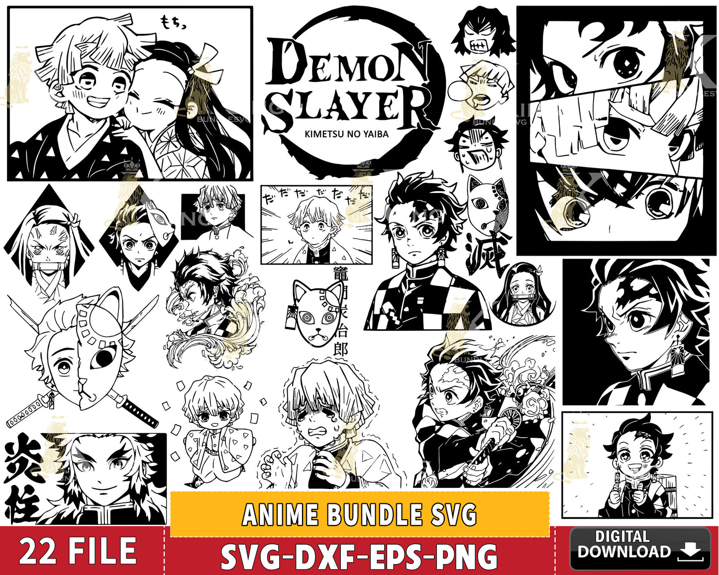 20+ file Anime Bundle SVG DXF EPS PNG , for Cricut, Silhouette, Digital download ,Instant Download