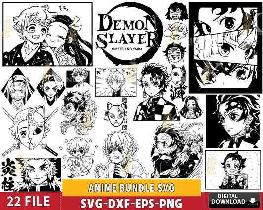 20+ file Anime Bundle SVG DXF EPS PNG , for Cricut, Silhouette, Digital download ,Instant Download