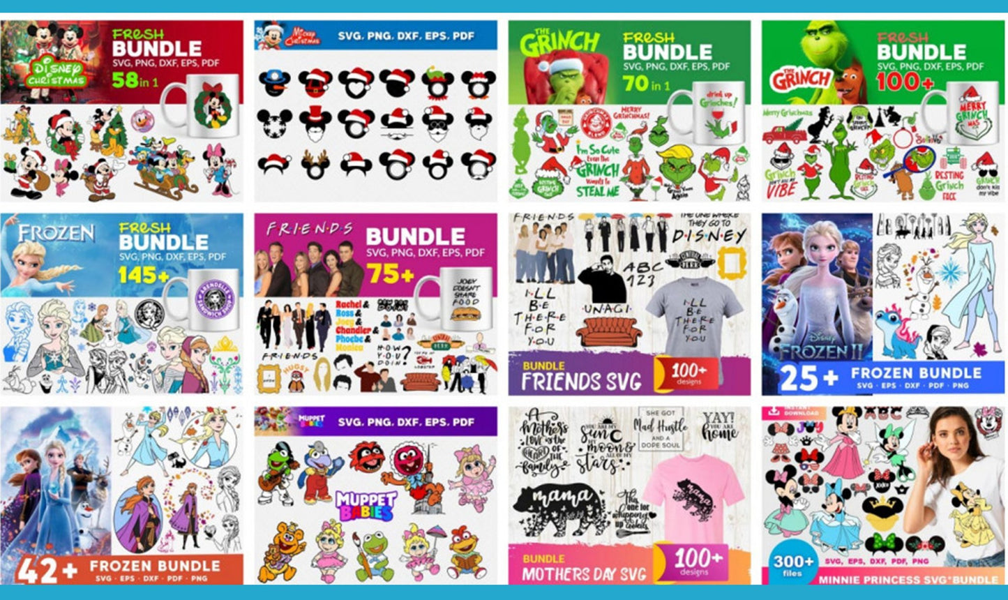 200 Ultimate Giga Bundle - 200 Bestseller SVG Bundles for Cricut, Silhouette, digital, file cut