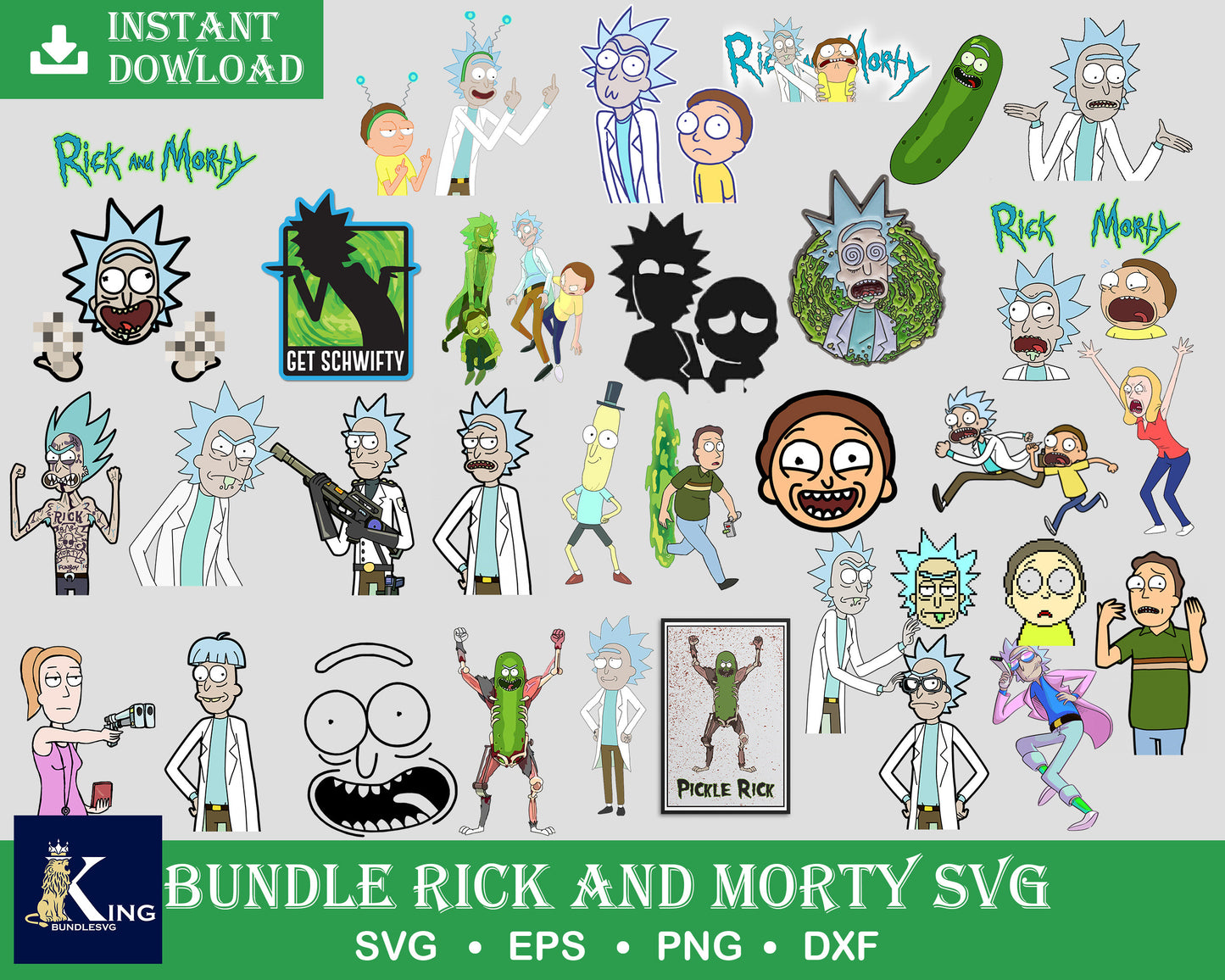 Rick and Morty Bundle svg,300+ files Rick and Morty svg eps png, for Cricut, Silhouette, digital, file cut
