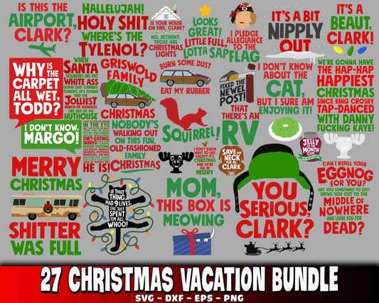 27 file Christmas Vacation bundle SVG , Christmas Vacation bundle SVG DXF EPS PNG , for Cricut, Silhouette, digital, file cut