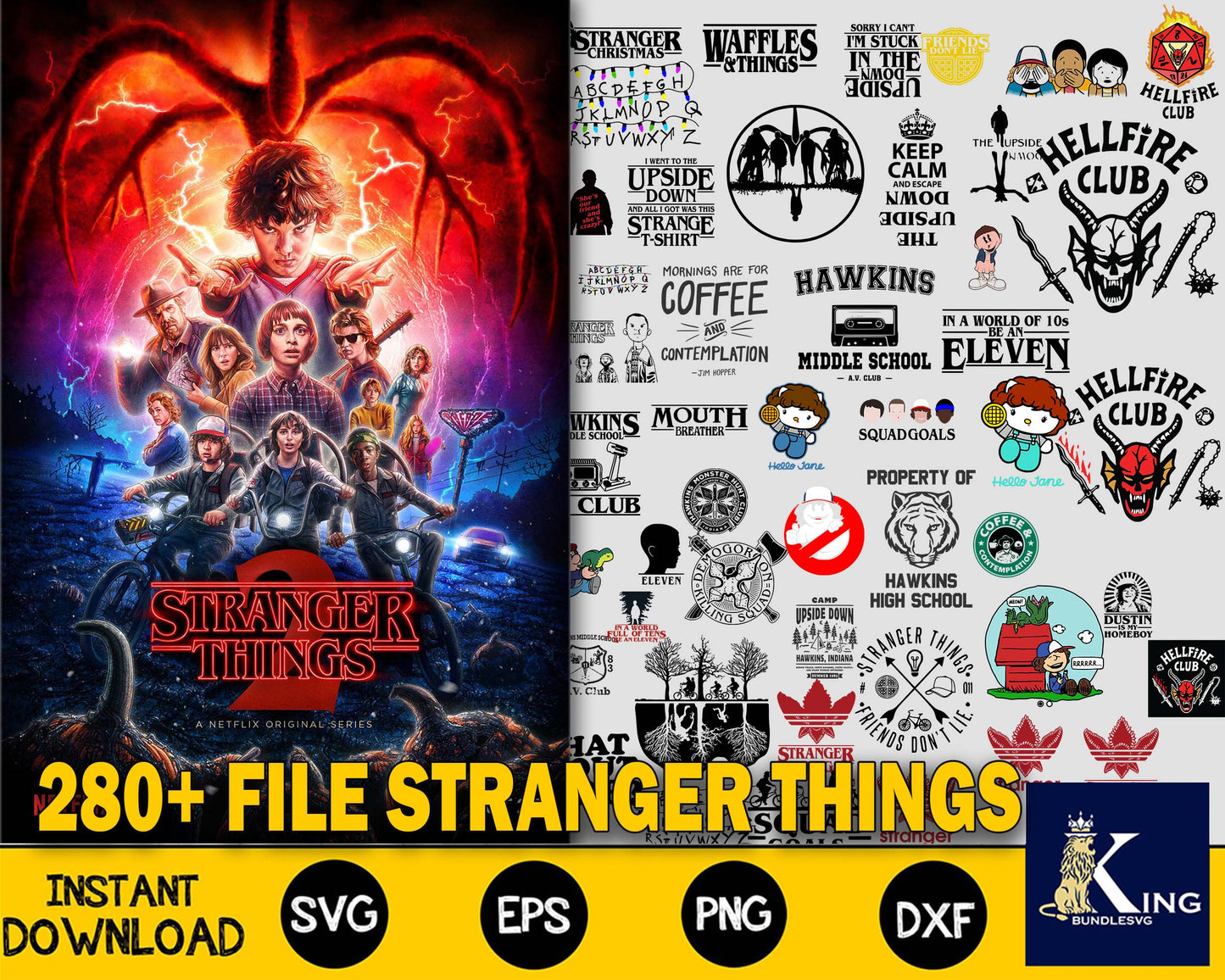 280+ file Stranger Things svg, Mega Bundle Stranger Things svg eps png,bundle Hellfire Club Svg, for Cricut, Silhouette, digital, file cut