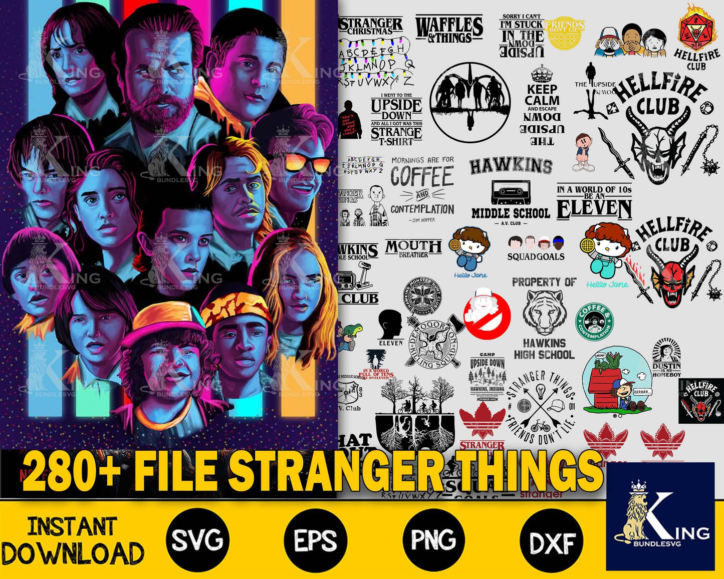 Stranger Things svg , 280+ file bundle stranger things svg ,Hellfire Club svg, bundle Horror Svg, for Cricut, cricut , file cut