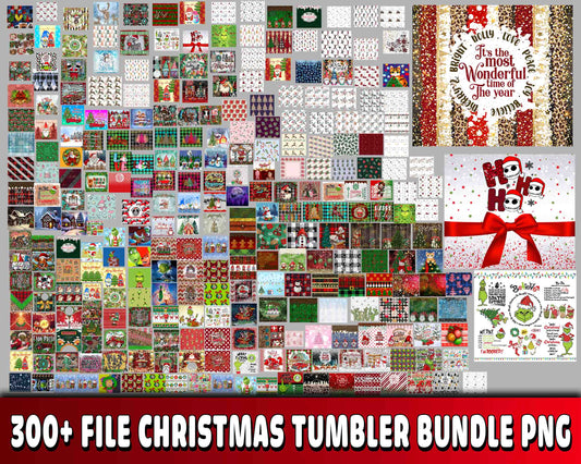 300+ file Christmas Tumbler Designs Bundle PNG High Quality, Designs 20 oz sublimation, Bundle Design Template for Sublimation