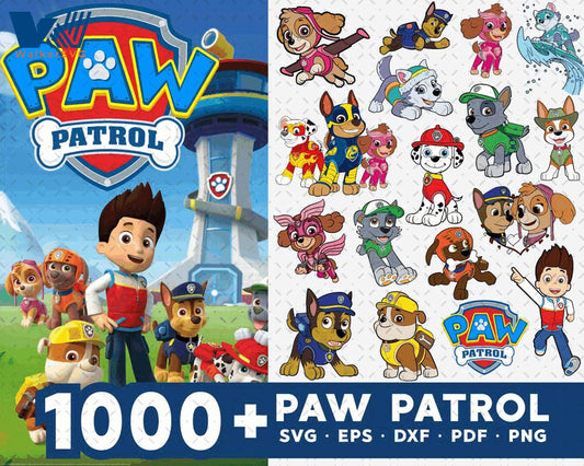 Paw Patrol Bundle svg,1000+ files Paw Patrol svg eps png, for Cricut, Silhouette, digital, file cut