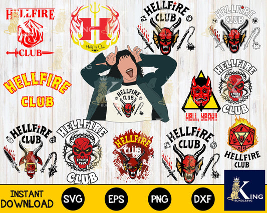 Hellfire Club svg,40+ file Mega Bundle Hellfire Club svg eps png,bundle Stranger Things for Cricut, Silhouette, digital, file cut