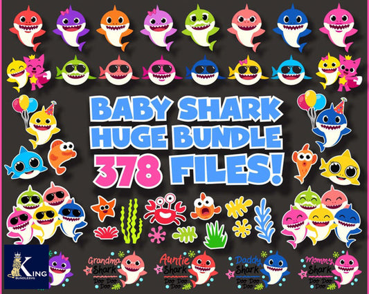 Baby Shark Bundle svg,378+ files Baby Shark svg eps png, for Cricut, Silhouette, digital, file cut