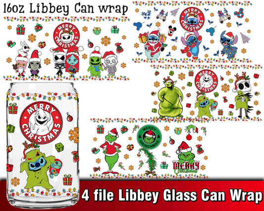 4 file Libbey Glass Can Wrap PNG , Libbey Glass Can Wrap PNG , for Cricut, Silhouette, digital, file cut
