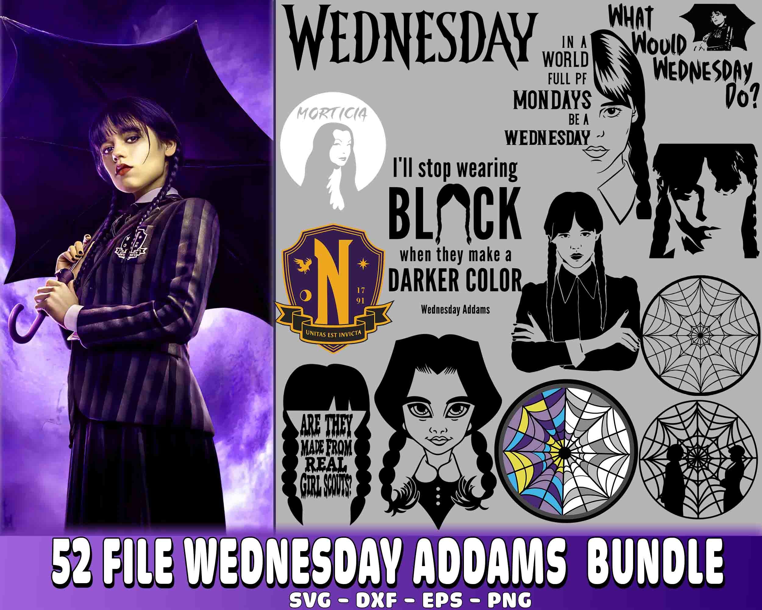 Wednesday Addams Netflix SVG, Typographic Logo SVG, Wednesday TV Series SVG  PNG EPS DXF PDF, Cricut