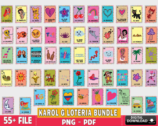 55+ file Mañana Será Bonito Lotería, Karol G lotería , Karol G game PNG PDF, Digital Download , Silhouette