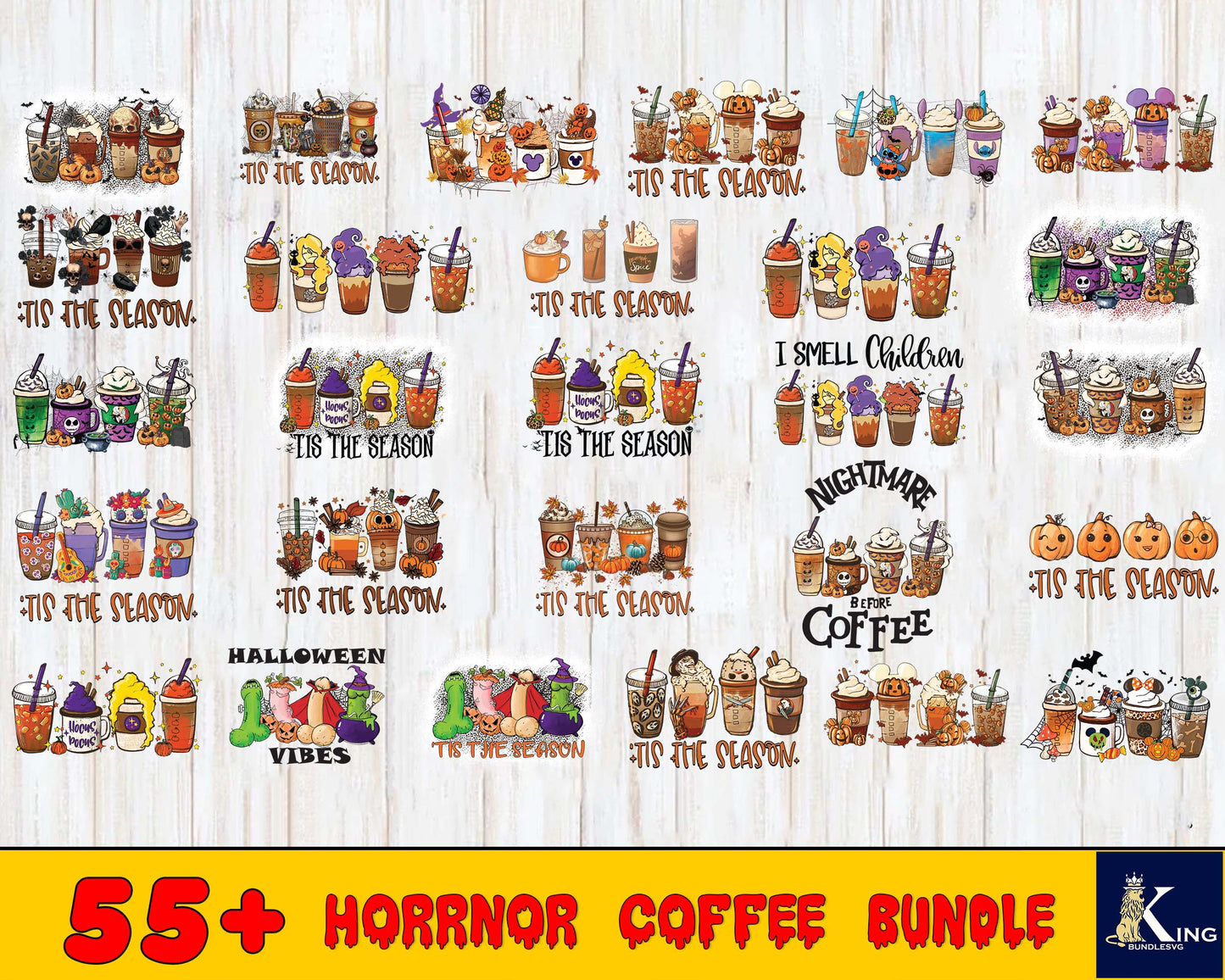 55+ file Tis The Season,Horror Fall coffee pumpkin,HOCUS POCUS Coffee latte bundle svg dxf eps png, for Cricut, Silhouette, digital, file cut
