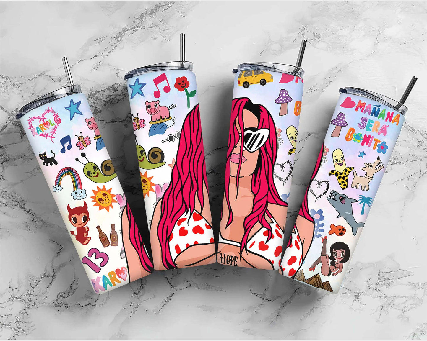 5+ Karol G New Album 20oz Tumbler Wrap PNG Bundle, Mañana Será Bonito 20oz Bundle, Manana Sera Bonito Tumbler Wrap Png, Digital Download , Silhouette
