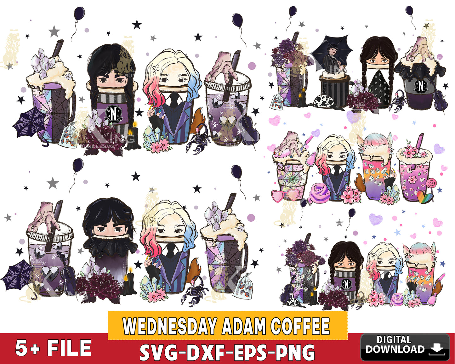 5+ file Wednesday Addams bundle PNG, Netflix series bundle PNG , Wednesday Addams PNG, Silhouette, Digital Download , Instant Download