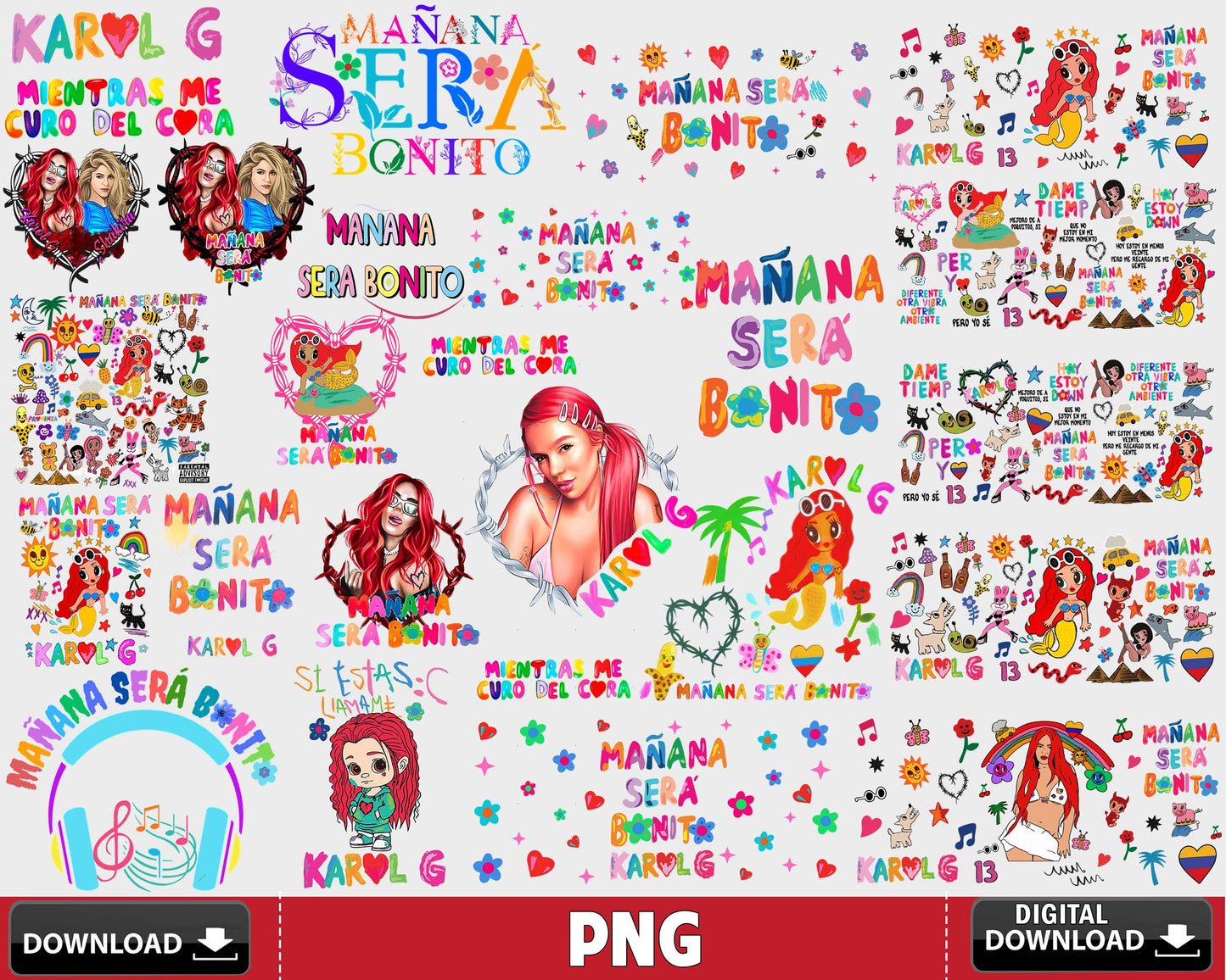60+ file Karol g bundle PNG, Mañana Será Bonito Png , for Cricut, Silhouette, digital download, file cut