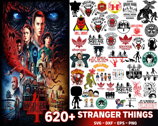 620+ file Stranger Things svg dxf eps png,bundle Hellfire Club for Cricut, Silhouette, digital, file cut