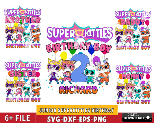 6+ file Junior SuperKitties Birthday, Superkitties SVG DXF EPS PNG , for Cricut, Silhouette, Digital download ,Instant Download