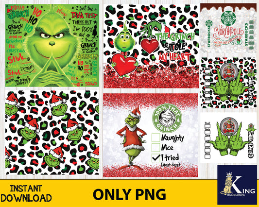 6+ file grinch tumbler 20oz PNG , Christmas Grinch PNG , for Cricut, Silhouette, digital, file cut