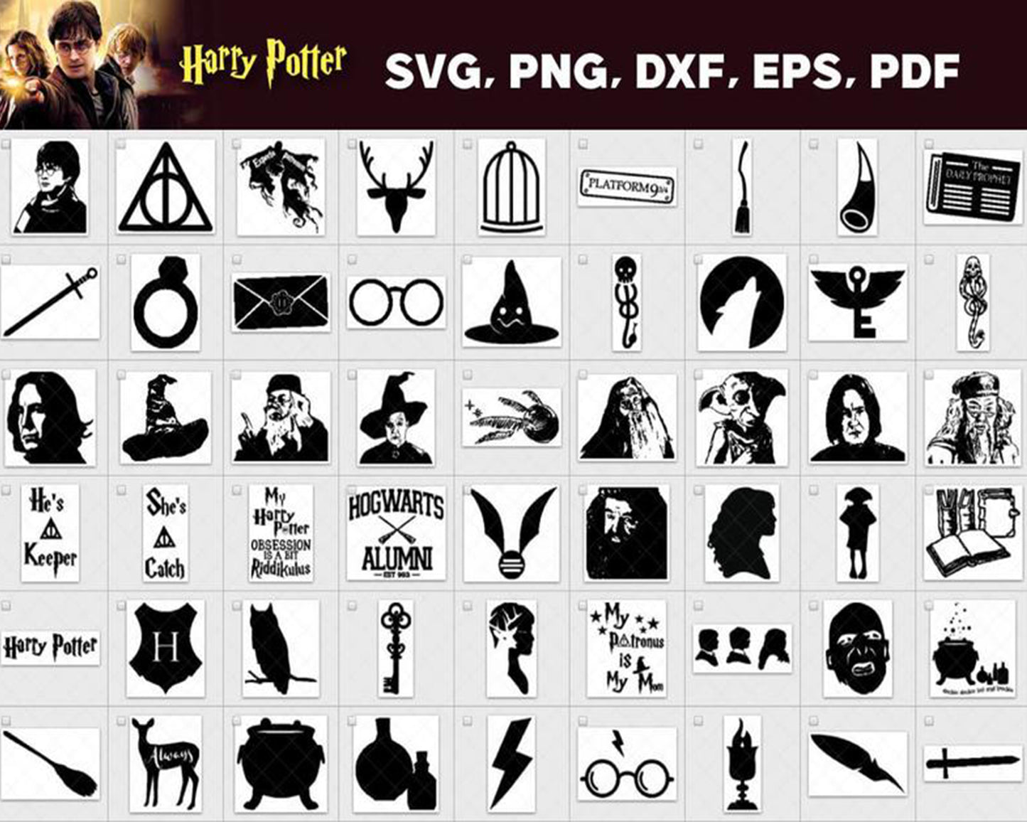Harry Potter Bundle svg,4000+ files Harry Potter svg eps png, for Cricut, Silhouette, digital, file cut