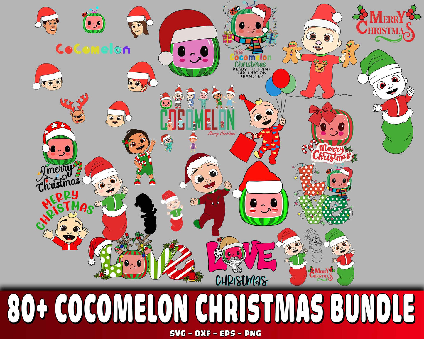 850+ file Cocomelon christmas bundle SVG  , Cocomelon christmas bundle SVG DXF EPS PNG , for Cricut, Silhouette, digital, file cut