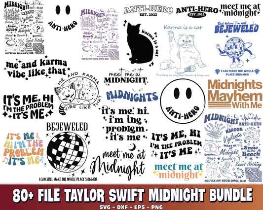 80+ file Taylor Midnights SVG DXF EPS PNG, Taylor Swift Inspired Svg, Swiftie Svg, Swift Midnight svg, cricut, for Cricut, Silhouette, digital, file cut