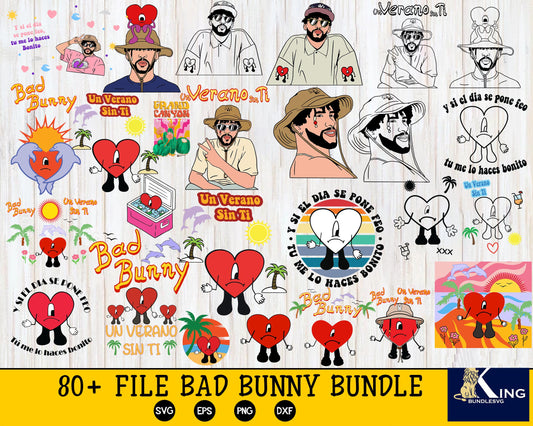 80+ file bad bunny bundle svg, unverano sin ti SVG, Mega Bundle unverano sin ti svg eps png, for Cricut, Silhouette, digital, file cut