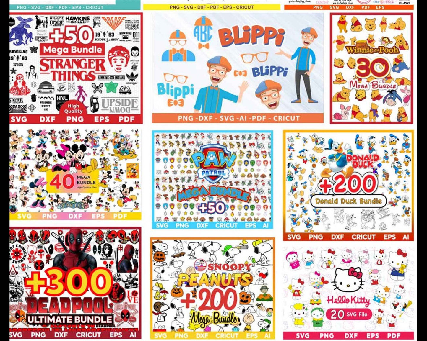 The Ultimate Giga Bundle svg, Mega bundle svg, 200.000 unique designs almost everything included, for Cricut, Silhouette, digital, file cut