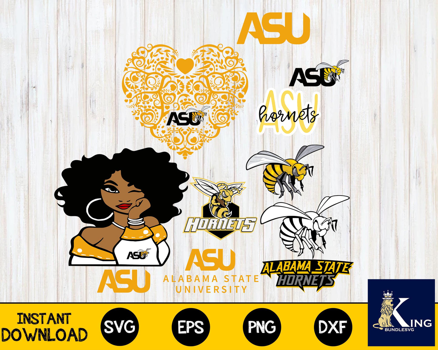 Alabama State Hornets 2 svg dxf eps png, bundle ncaa svg, for Cricut, Silhouette, digital, file cut
