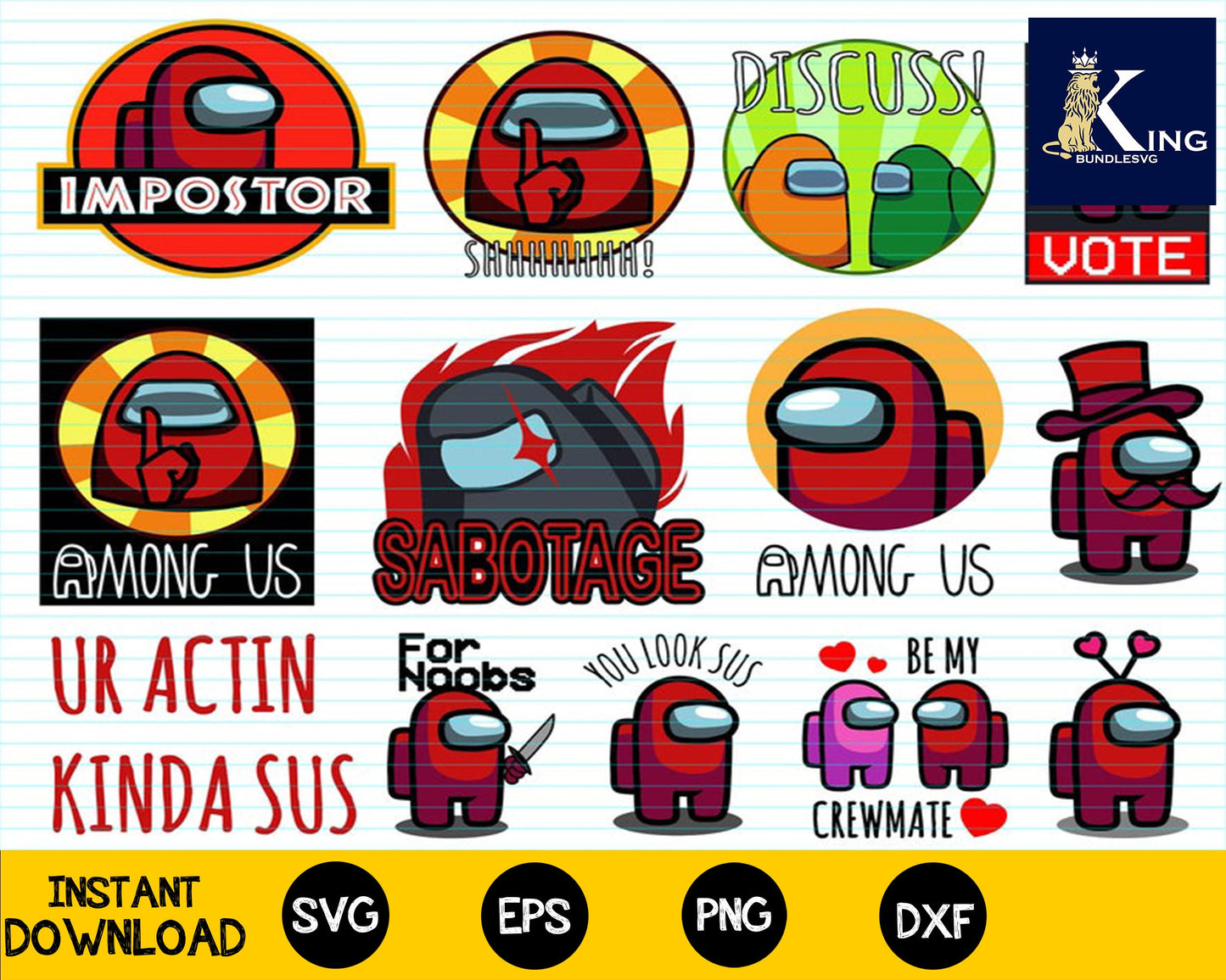 120 file Among Us SVG Bundle, Among Us Character SVG, Among Us Shirt SVG, Among Us Pets Hats, Impostor Svg, Among Us crewmate, Among us sticker for Cricut, Silhouette, digital, file cut