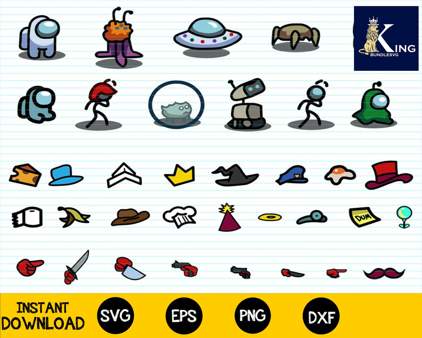 120 file Among Us SVG Bundle, Among Us Character SVG, Among Us Shirt SVG, Among Us Pets Hats, Impostor Svg, Among Us crewmate, Among us sticker for Cricut, Silhouette, digital, file cut