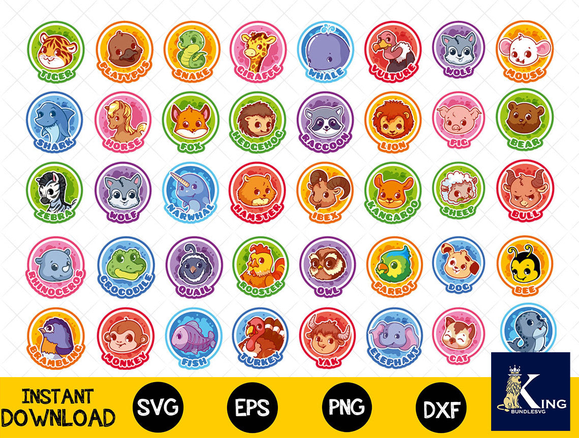 41+ file Animals SVG Mega Bundle svg eps png, for Cricut, Silhouette, digital, file cut
