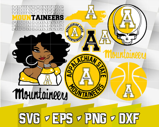 Appalachian State Mountaineers svg dxf eps png, bundle ncaa svg, for Cricut, Silhouette, digital, file cut