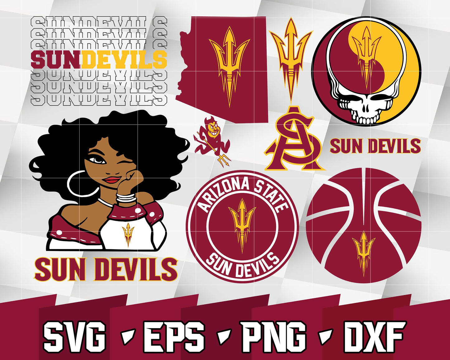 Arizona State Sun Devils 2 svg dxf eps png, bundle ncaa svg, for Cricut, Silhouette, digital, file cut