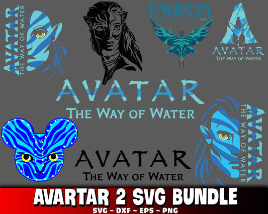Avartar 2 svg bundle , avartar svg , Avatar the way of the water Avatar 2 SVG DXF EPS PNG , for Cricut, Silhouette, digital, file cut