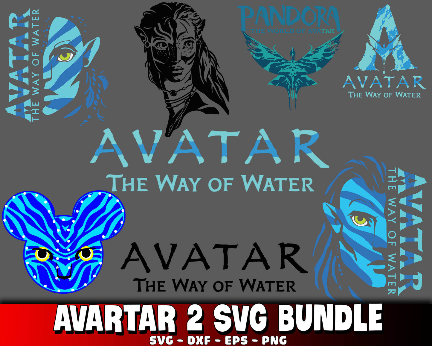 Avartar 2 svg bundle , avartar svg , Avatar the way of the water Avatar 2 SVG DXF EPS PNG , for Cricut, Silhouette, digital, file cut