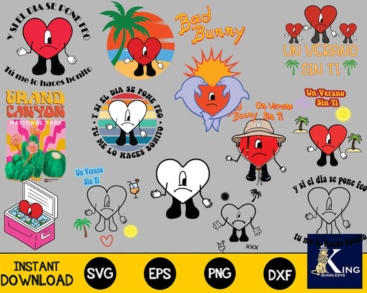 Bad Bunny Svg Baby benito Svg Un verano sin ti Layered Valentines SVG Mega Bundle  svg eps png, for Cricut, Silhouette, digital, file cut