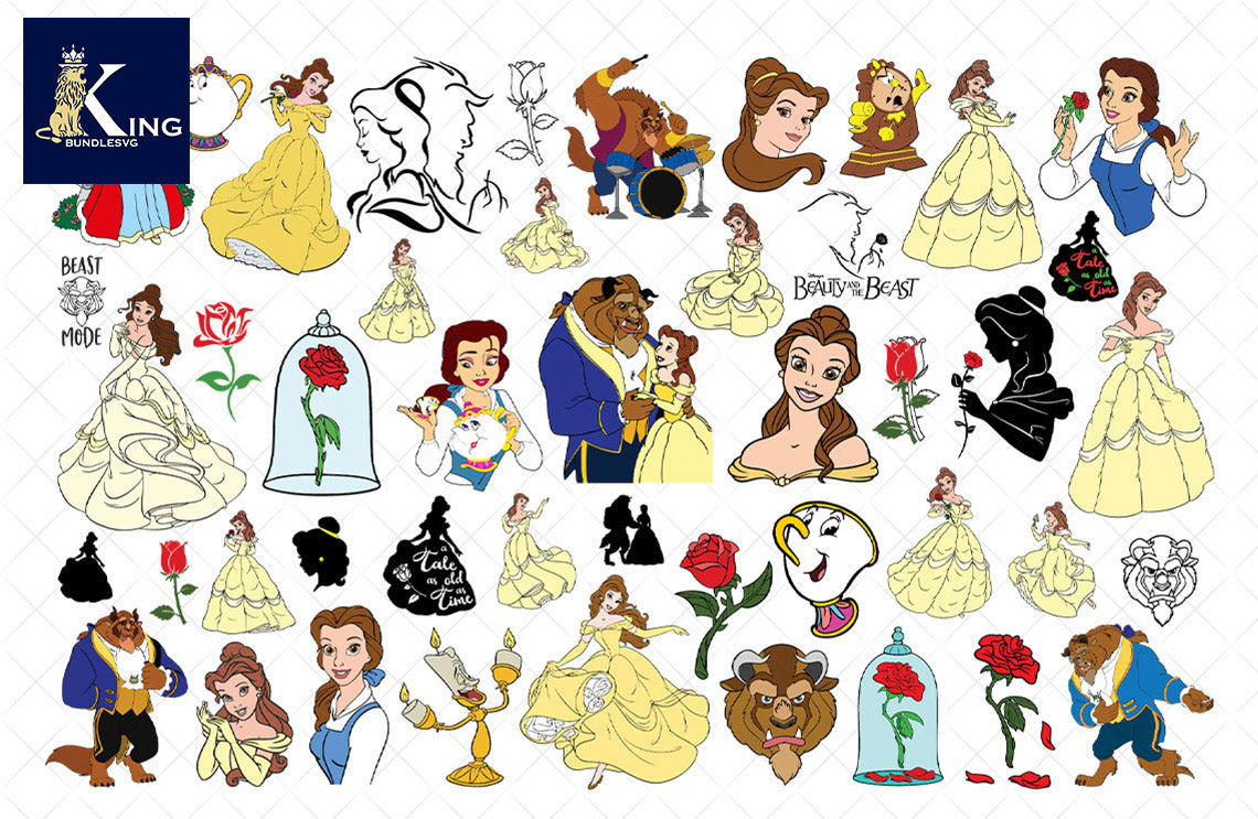 62+ file Beauty Beast SVG Mega Bundle svg eps png, for Cricut, Silhouette, digital, file cut