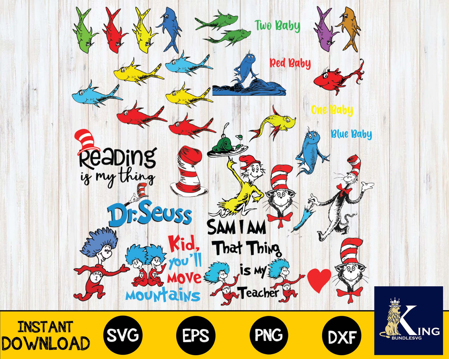 Bundle Dr seuss ,Reading, that thing is my teacher, Kid you'll move mountains, Blue baby, Red baby, One baby,Two baby Svg,mega Dr seuss Bundle svg , for Cricut, Silhouette, digital, file cut