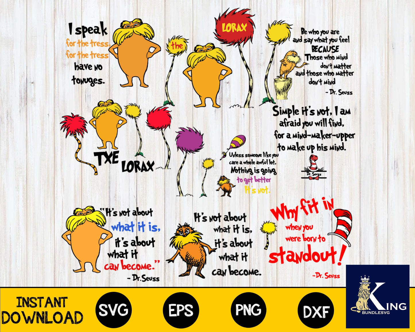 bundle lorax svg, dr seuss svg, dr seuss quotes Svg ,mega lorax Bundle svg , for Cricut, Silhouette, digital, file cut