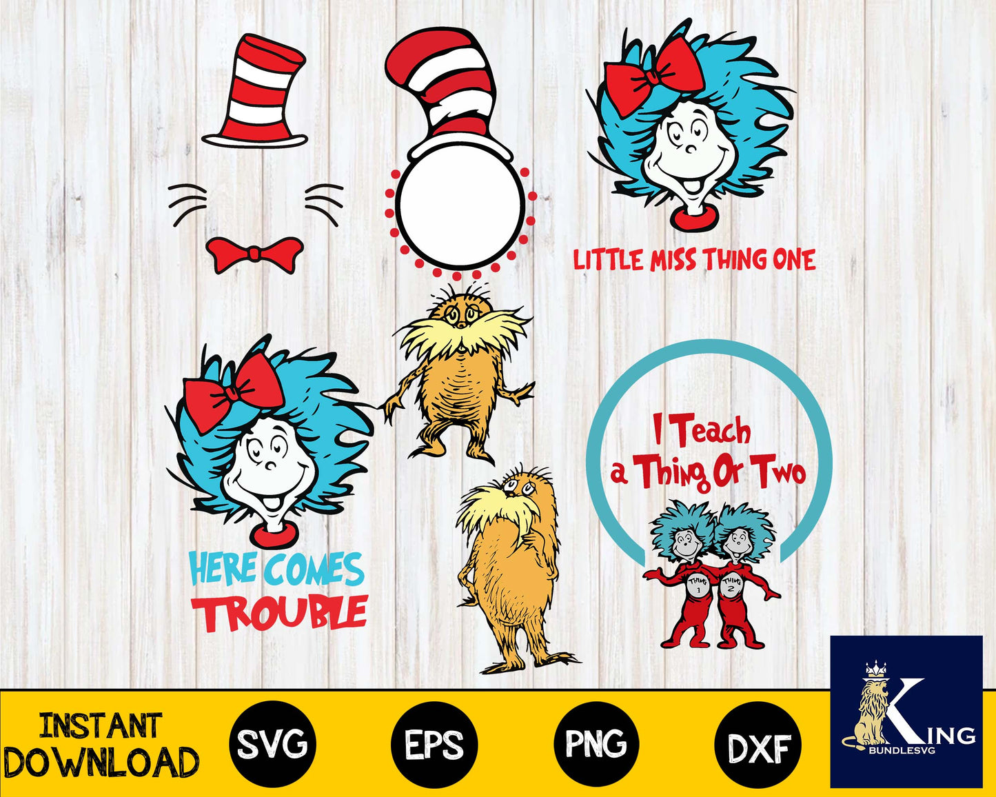 Bundle I teach a thing or two, Little miss thing one, here comes trouble, Dr Svg ,mega Dr seuss Bundle svg ,bundle dr seuss for Cricut, Silhouette, digital, file cut