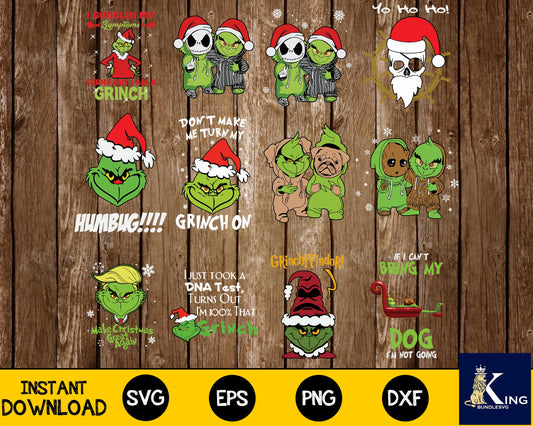 Grinch Bundle Christmas svg,Grinch svg eps png, for Cricut, Silhouette, digital, file cut