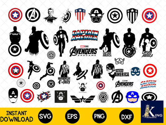 44+ file Captain America SVG Mega Bundle  svg eps png, for Cricut, Silhouette, digital, file cut