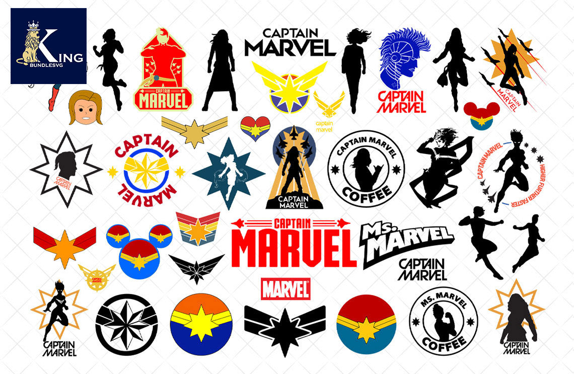 49+ file Captain Marvel SVG Mega Bundle svg eps png, for Cricut, Silhouette, digital, file cut