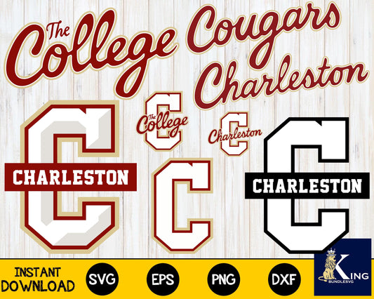 College of Charleston Cougars svg dxf eps png, bundle ncaa svg, for Cricut, Silhouette, digital, file cut