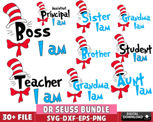 Dr Seuss Bundle svg, 30+ files Dr Seuss svg dxf eps png, for Cricut, Silhouette, digital, file cut